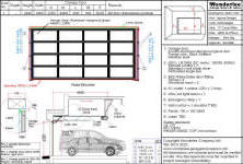 Shop drawing of 1-piece canopy garage door made with Aluminum and frosted tempered glasses