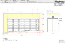 Drawing of 5.2m 1-piece garage door on a slope