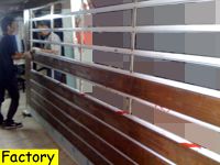 making of stainless steel-wood slide gate at factory