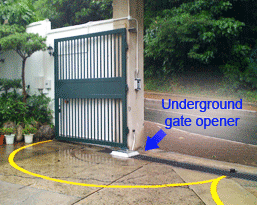 Underground 180° gate opener