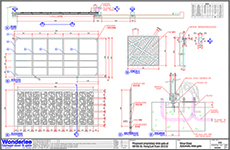 Shop drawing of CNC mathematically generated pattern slide gate