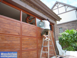Installation of double car garage door
