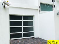 鋁合金-鋼化玻璃電動車房門, 由香港穩得利電動車房門專家安裝